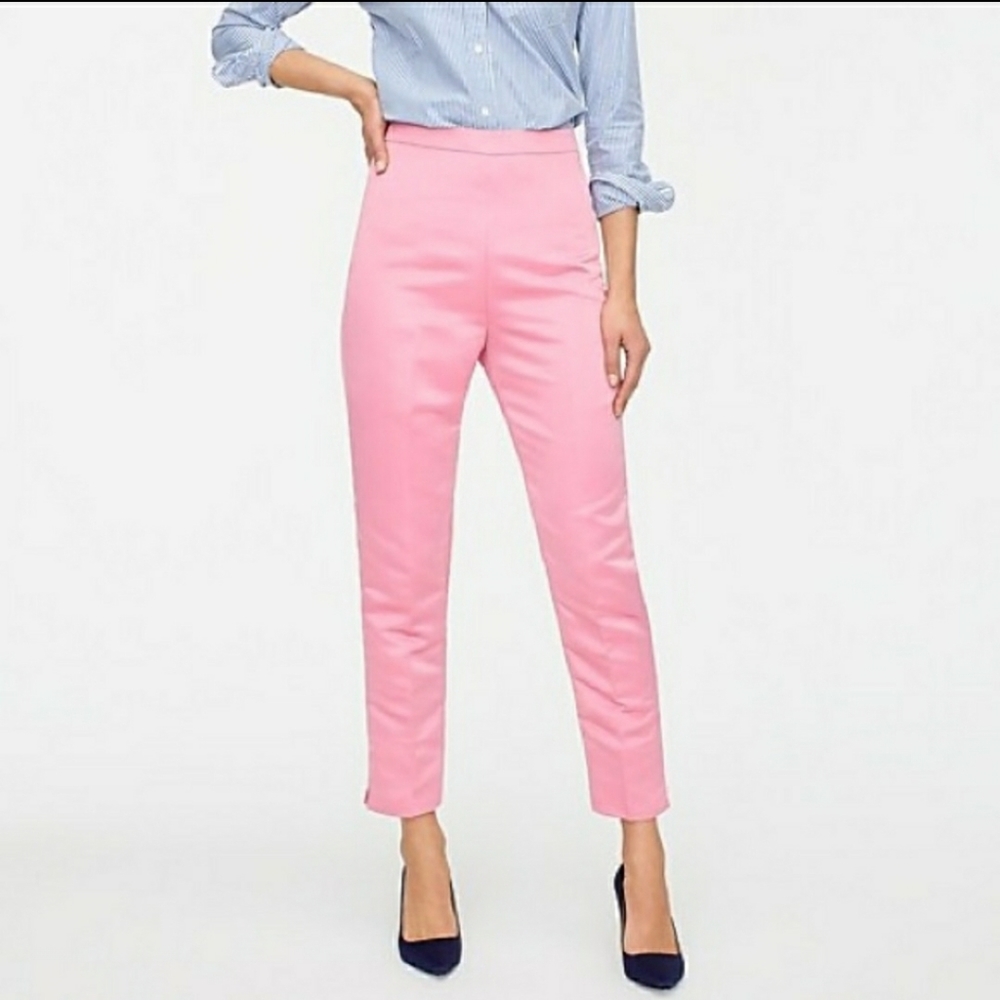 J-Crew  high-rise cigarette pant in satin